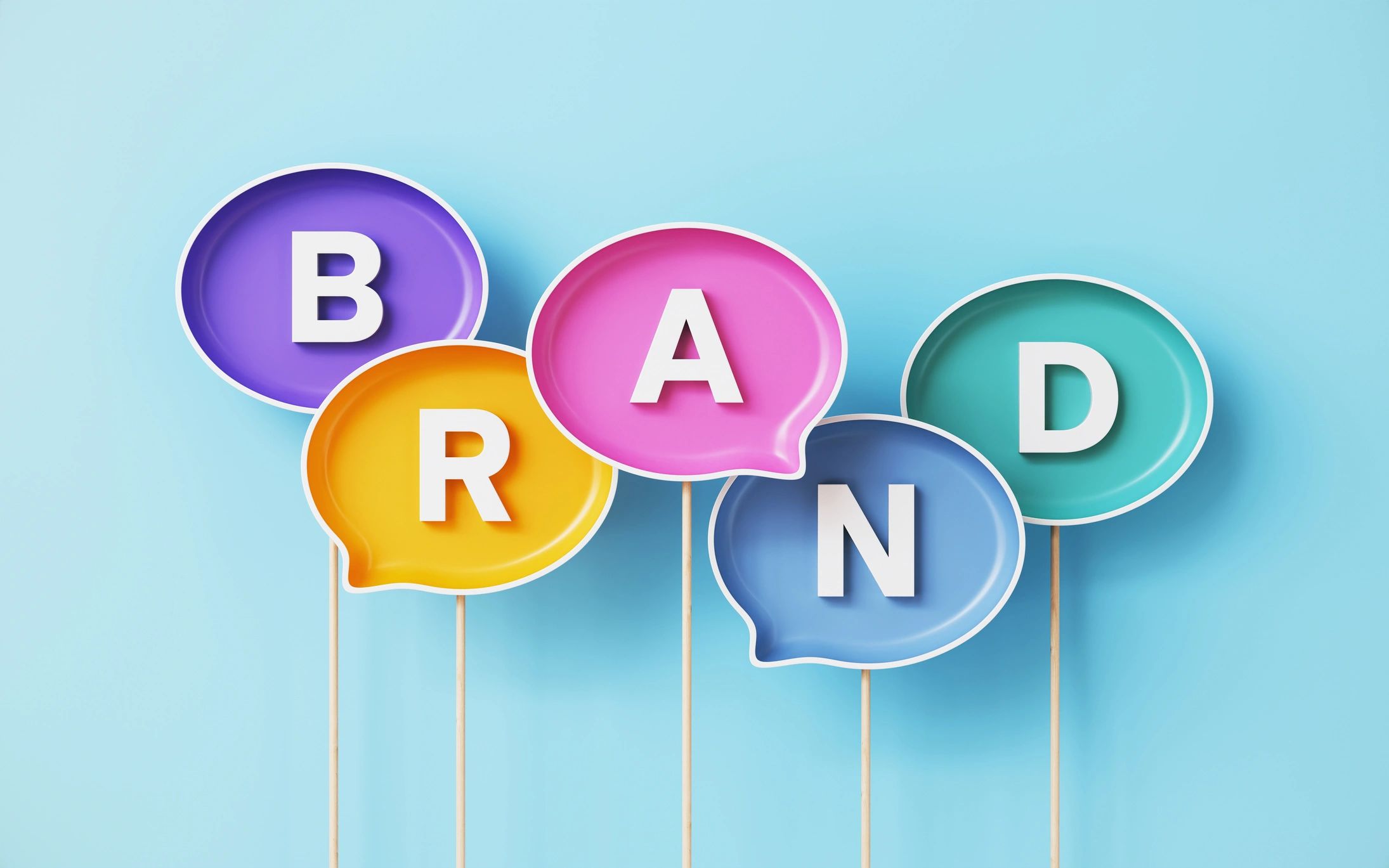 Colorful brand concept graphic representing visual identity